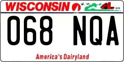 WI license plate 068NQA