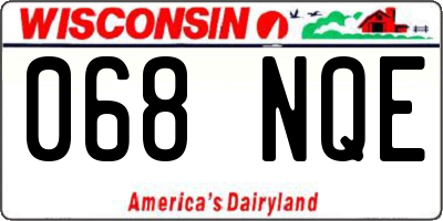 WI license plate 068NQE