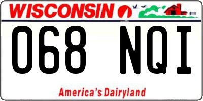 WI license plate 068NQI