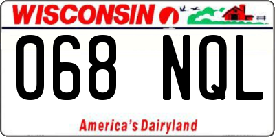 WI license plate 068NQL