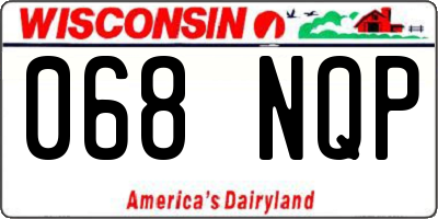 WI license plate 068NQP
