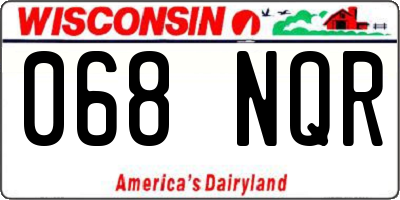 WI license plate 068NQR