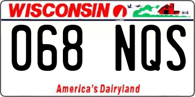 WI license plate 068NQS