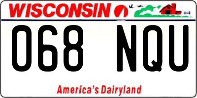 WI license plate 068NQU