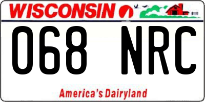 WI license plate 068NRC