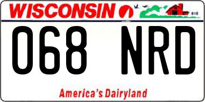 WI license plate 068NRD