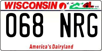 WI license plate 068NRG