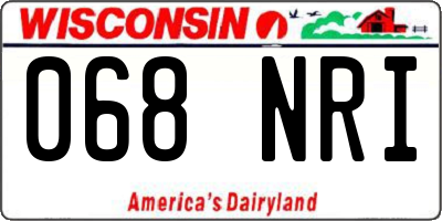 WI license plate 068NRI