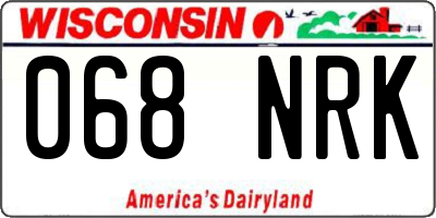 WI license plate 068NRK