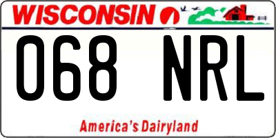 WI license plate 068NRL