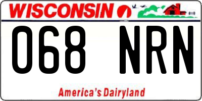 WI license plate 068NRN