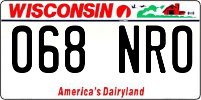 WI license plate 068NRO