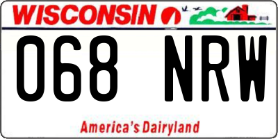 WI license plate 068NRW
