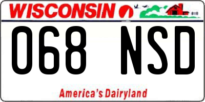 WI license plate 068NSD