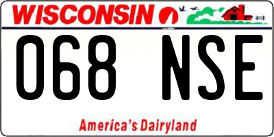 WI license plate 068NSE