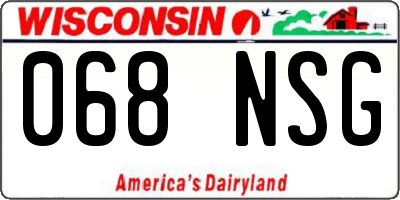 WI license plate 068NSG