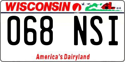 WI license plate 068NSI