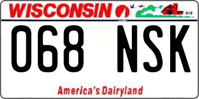 WI license plate 068NSK
