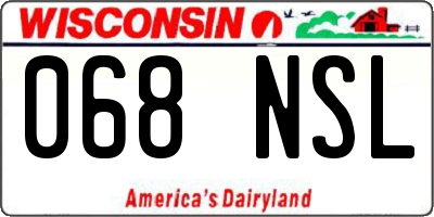 WI license plate 068NSL