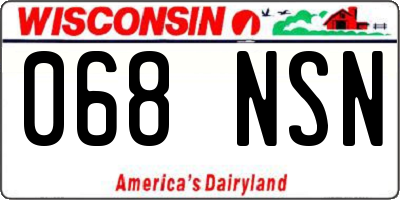 WI license plate 068NSN
