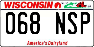 WI license plate 068NSP