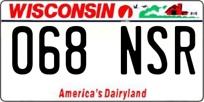 WI license plate 068NSR