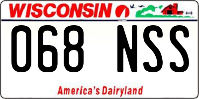 WI license plate 068NSS