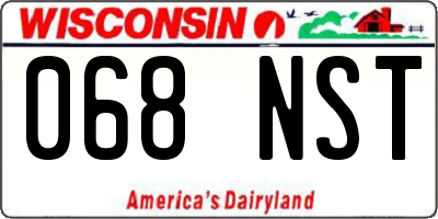 WI license plate 068NST
