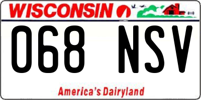 WI license plate 068NSV