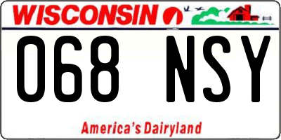 WI license plate 068NSY