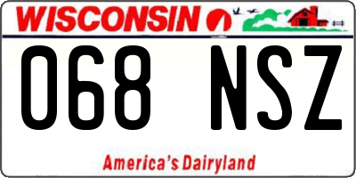 WI license plate 068NSZ