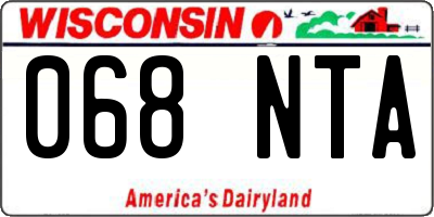 WI license plate 068NTA