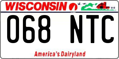 WI license plate 068NTC