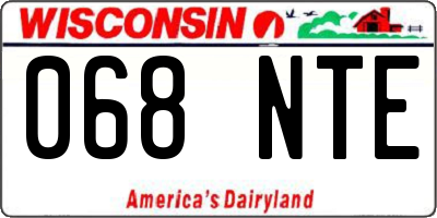 WI license plate 068NTE