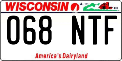 WI license plate 068NTF