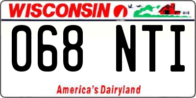 WI license plate 068NTI