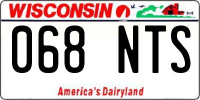 WI license plate 068NTS