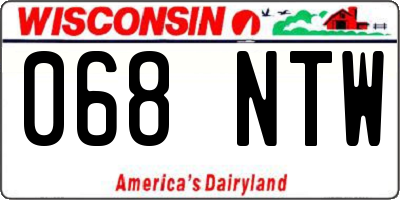 WI license plate 068NTW