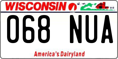 WI license plate 068NUA