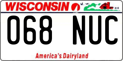 WI license plate 068NUC