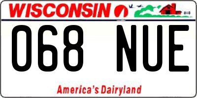 WI license plate 068NUE