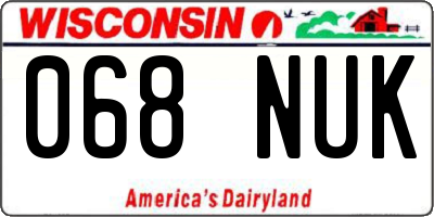 WI license plate 068NUK