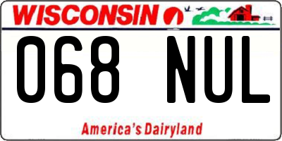 WI license plate 068NUL