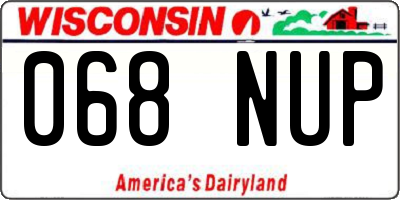 WI license plate 068NUP