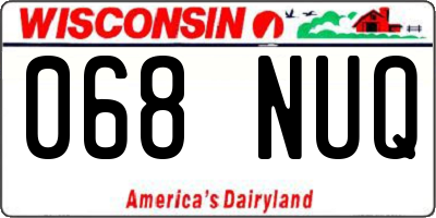WI license plate 068NUQ