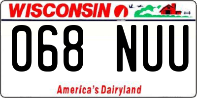 WI license plate 068NUU