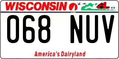 WI license plate 068NUV
