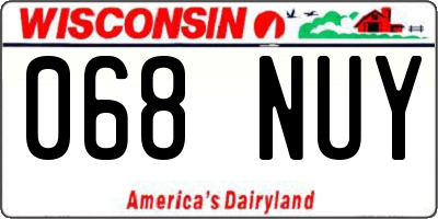 WI license plate 068NUY