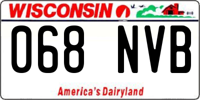 WI license plate 068NVB