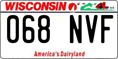 WI license plate 068NVF